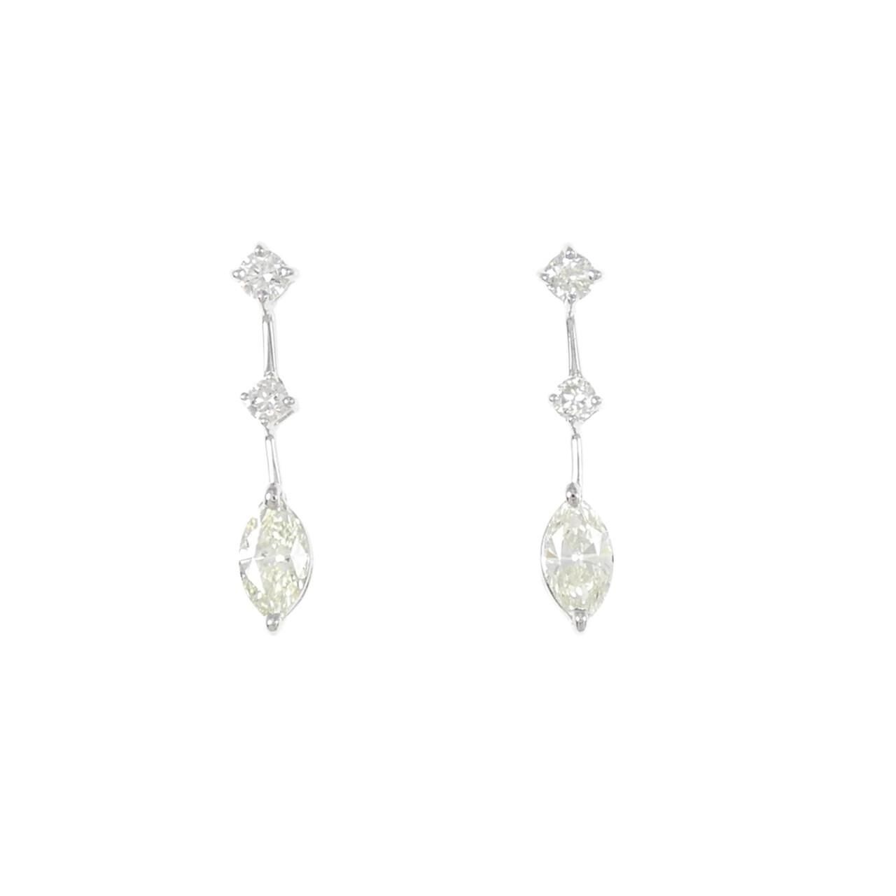 PT900 ダイヤモンド ピアス 0.72CT 