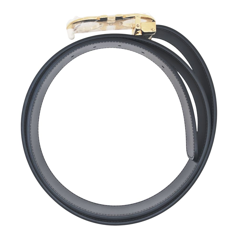 【フェラガモ】レディース レザー ベルト ロゴ ゴールド色金具 黒 新品】Salvatore Ferragamo サルヴァトーレ フェラガモ レザー