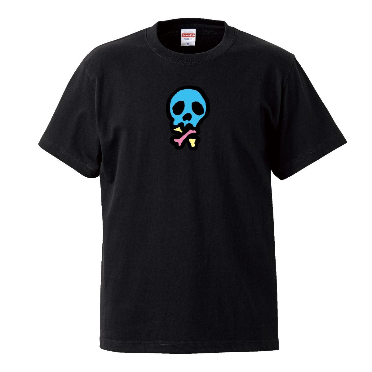 Tシャツ メンズ 半袖 黒 ブラック スカル 骸骨 髑髏 ドクロ カラフル