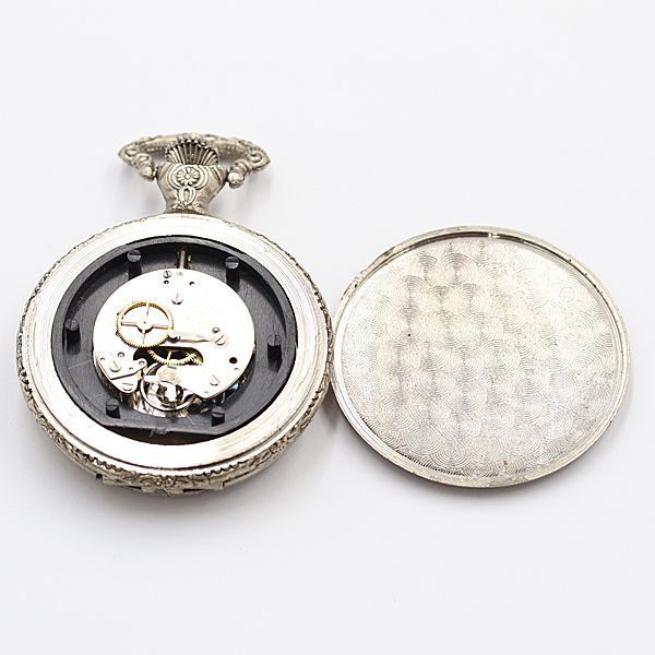 LES JEUNES 手巻き ANTIMAGNETIC シルバー文字盤 懐中時計 YUM 2000000