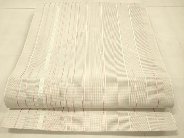 平和屋着物●八寸名古屋帯　組織　亀甲間道　銀糸　正絹　逸品　未使用　DAAV6305ps 平和屋着物八寸名古屋帯 組織 亀甲間道 銀糸 正絹 逸品 DAAV6305ps 2025