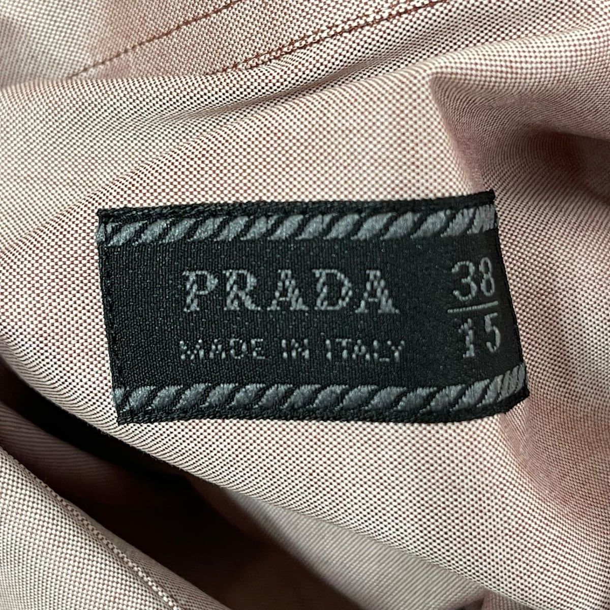 PRADA(プラダ) 長袖シャツ サイズ38 M メンズ美品 - ライトピンク×ボルドー