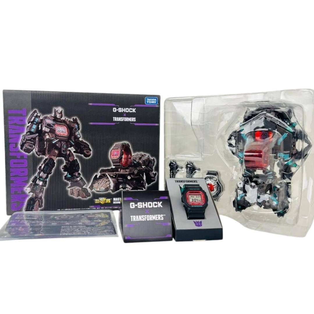 最強の遊び心⚡ G-SHOCK ジーショック トランスフォーマーコラボ セット フィギュア付き デジタル腕時計 ブラック×レッド