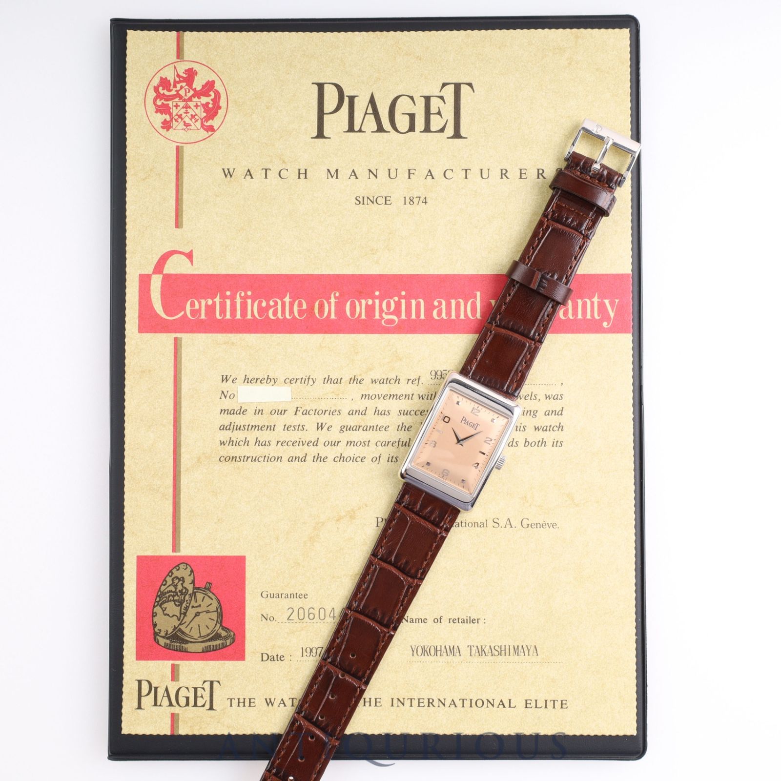 PIAGET ピアジェ ALANCIENNE ア・ラシエンヌ 9952 手巻き Cal.9P2 WG 革 純正尾錠（750）ピンク文字盤  保証書（1997年） - メルカリ