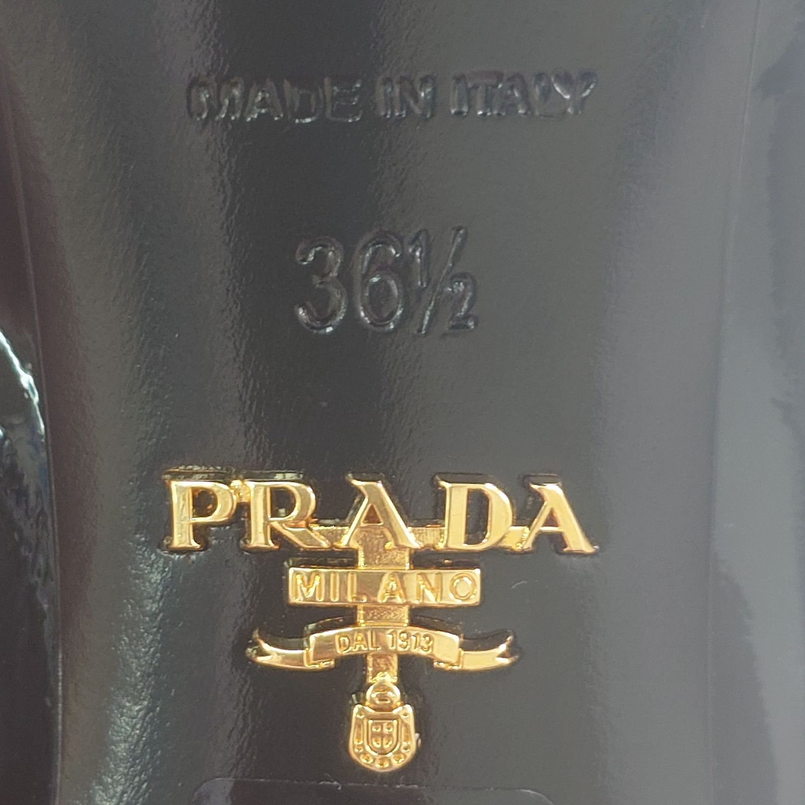 PRADA プラダ リボン パンプス エナメル ブラック 36 1/2 ブラック
