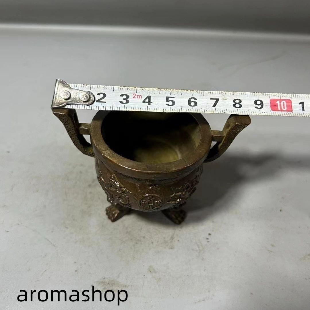 銅鼎 双龍香炉 三足炉 双耳瑞獣香炉 香道具 工芸品 置物 - メルカリ