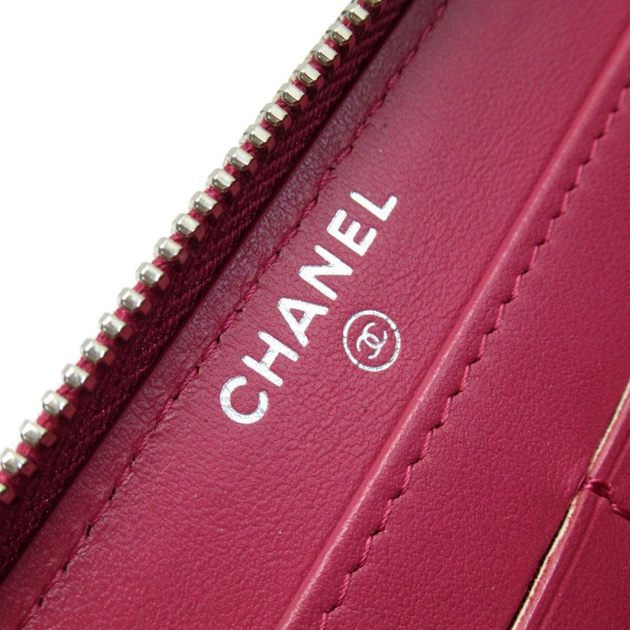 シャネル CHANEL  ラウンドファスナー長財布 カメリア