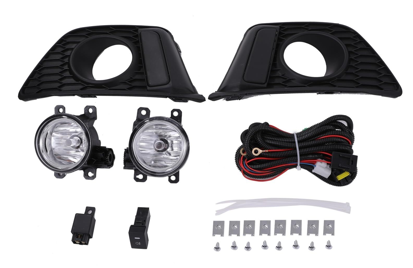 ホンダ 用 フロント フォグランプ フルセット カバー キット フィット ハイブリッド 2013- GK3 GK4 GK5 GK6 GP5 GP6 純正 タイプ カスタムパーツ 社外品 [並行輸入品] 