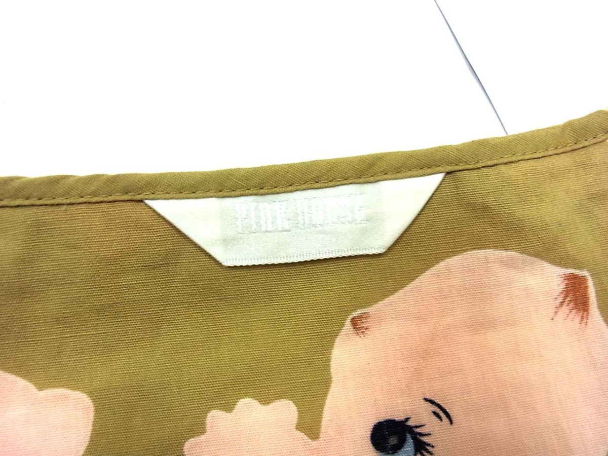 【美品】ピンクハウス キューピーワンピース ピコフリル 半袖 ロング リボン 美品】ピンクハウス キューピーワンピース ピコフリル 半袖