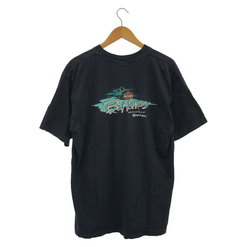 中古】Harley Davidson 両面プリント Tシャツ XL ブラック ハーレー