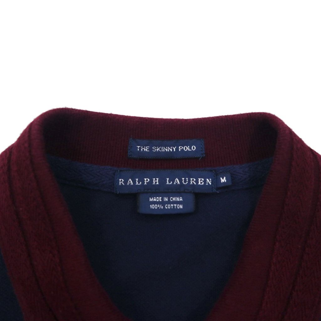 90s　Ralph Lauren　ネルシャツ　L　カラフル　ポニー刺繍　カスタム RALPH LAUREN 90年代 THE SKINNY POLO ラインデザイン