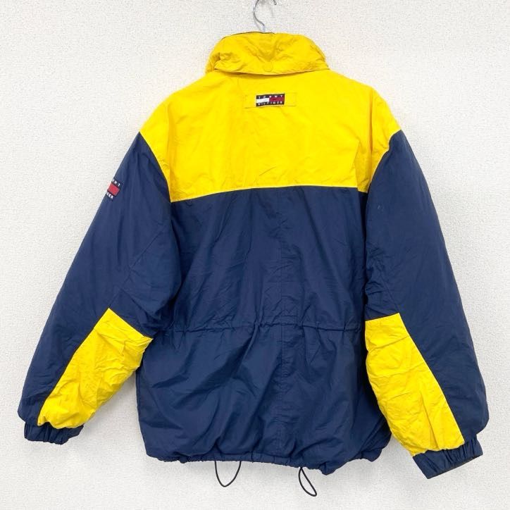 古着 TOMMY HILFIGER トミーヒルフィガー フルジップダウンジャケット バイ 紺 ネイビー Lサイズ