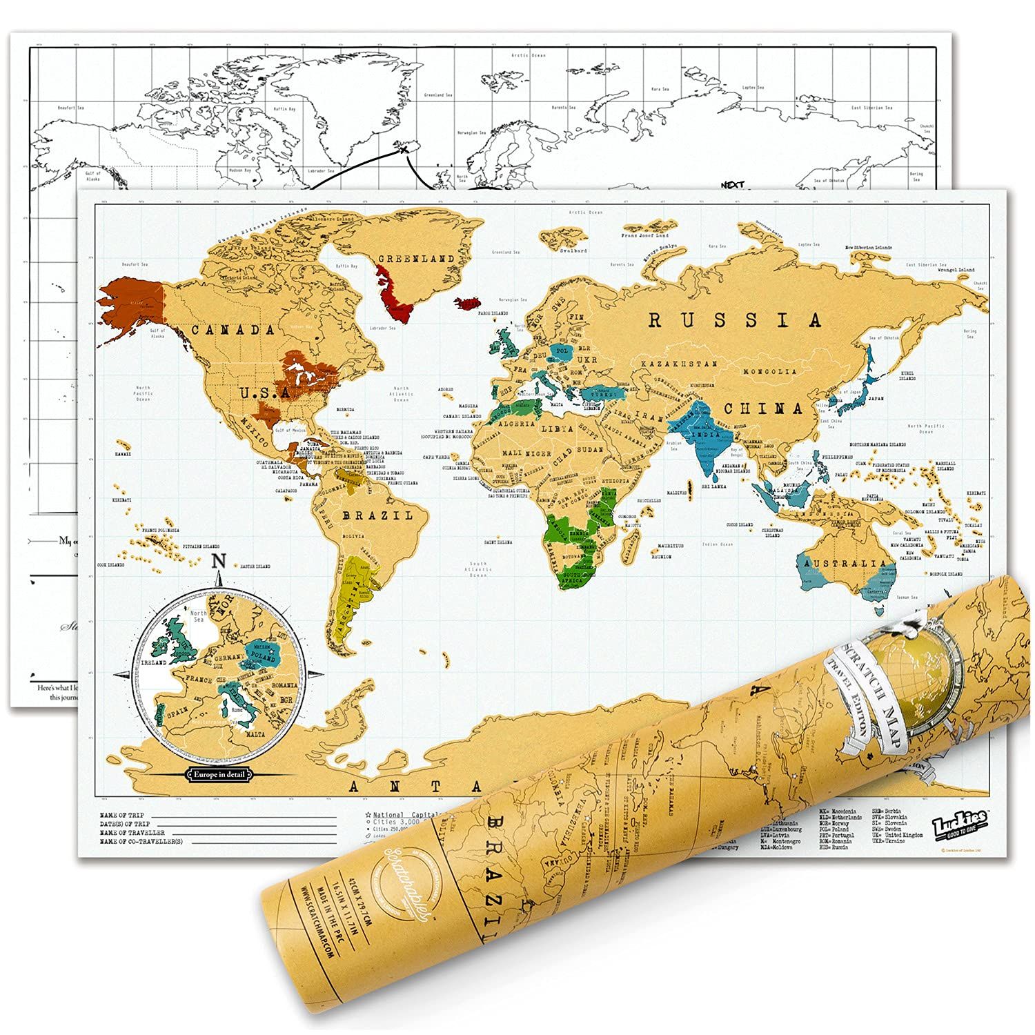 スクラッチマップ トラベルエディション Scratch Map Travel Edition