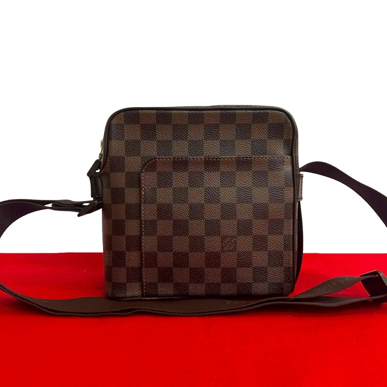 未使用保管品 LOUIS VUITTON ルイヴィトン オラフ PM ダミエ レザー 本 