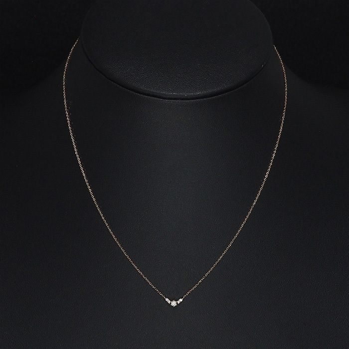 アガット agete ダイヤモンド/0.08ct ネックレス K18PG