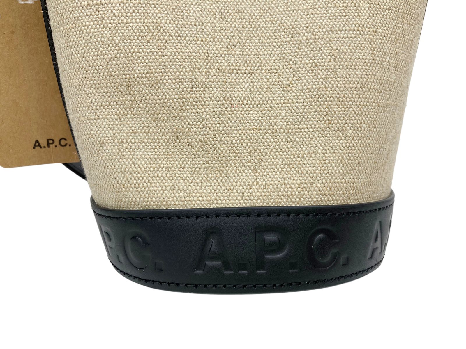 A.P.C. (アーペーセー) ジュート キャンバス×レザー バケツバッグ  