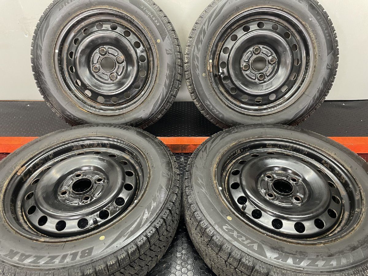 BS BRIDGESTONE BLIZZAK VRX2 165 65R14 スタッドレス スチールホイール 14インチ 5J4HPCD100 21年製 タンク ルーミー等 STO017