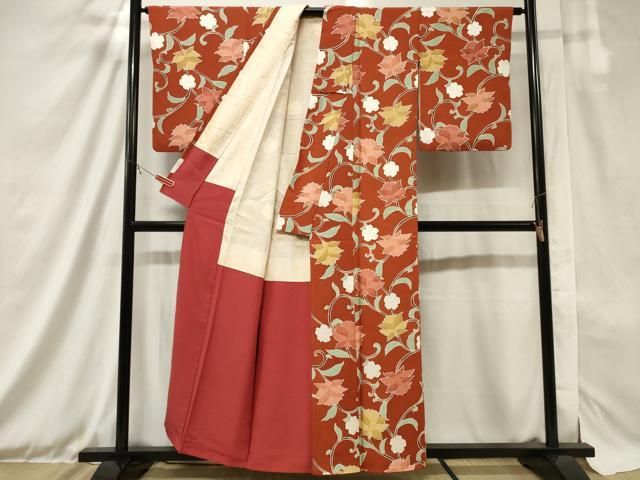 平和屋着物▽上質な小紋　単衣　紬地　変わり縞　暈し染め　正絹　逸品　BAAT0611yc 平和屋着物▽上質な小紋 単衣 紬地 変わり縞 暈し染め