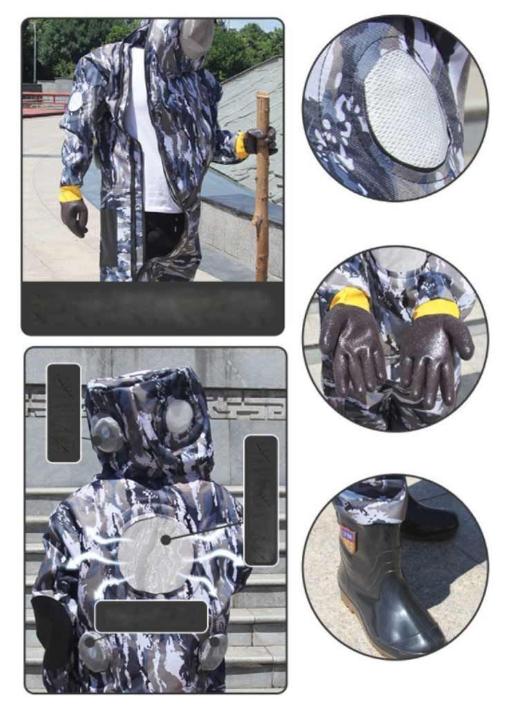 つなぎ服 突き出るマスク