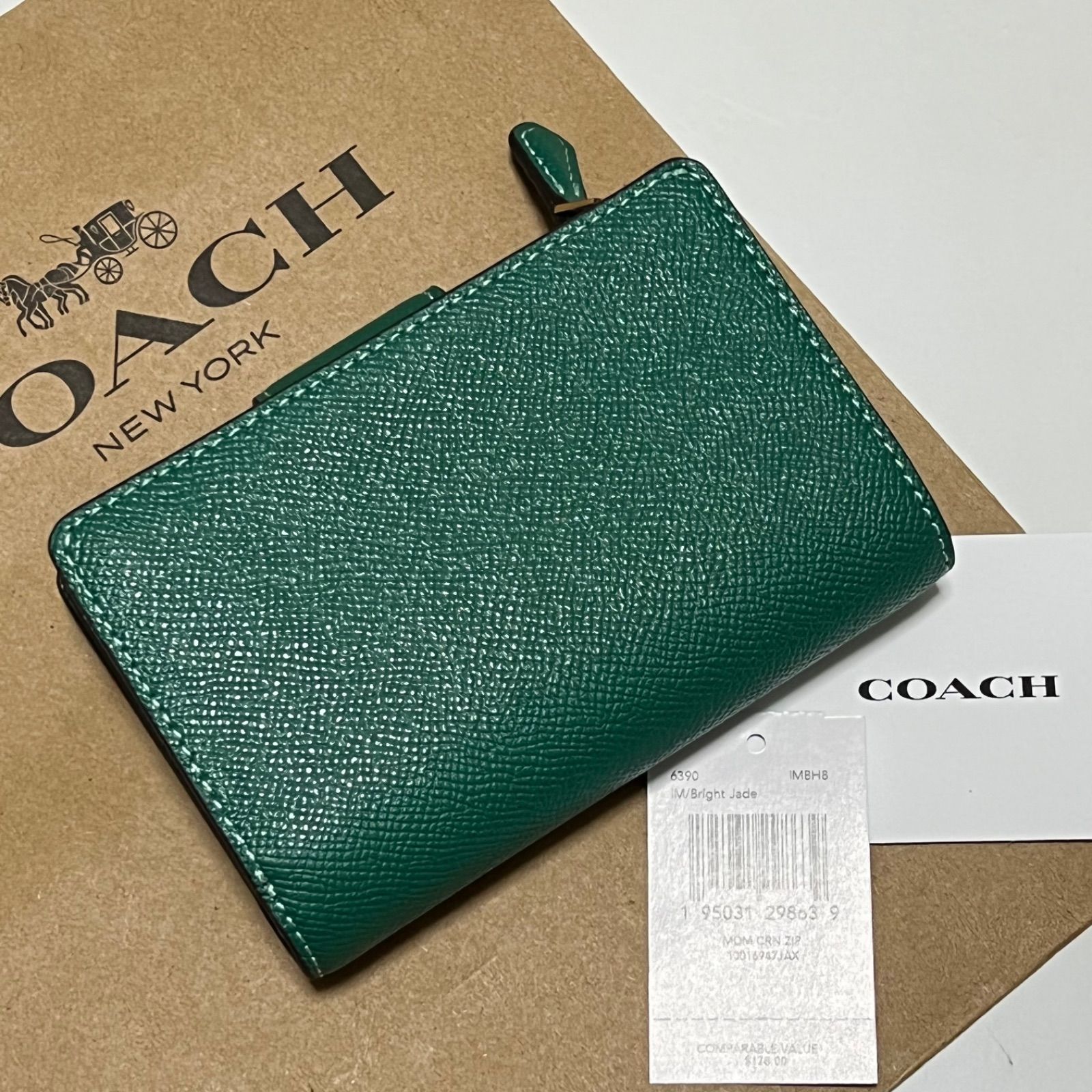 最新作 新品 COACH 折り財布 カラー ブライドジェイド - 小物