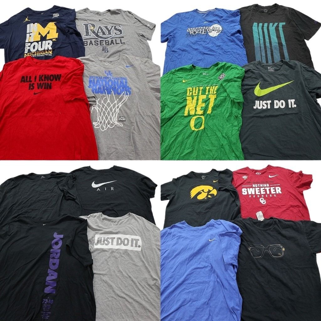 古着卸 ナイキ NIKE 半袖Tシャツ 16枚セット メンズ XL |2XL |3XL スウォッシュロゴ ジョーダン MLB レイズ 古着 NA0101