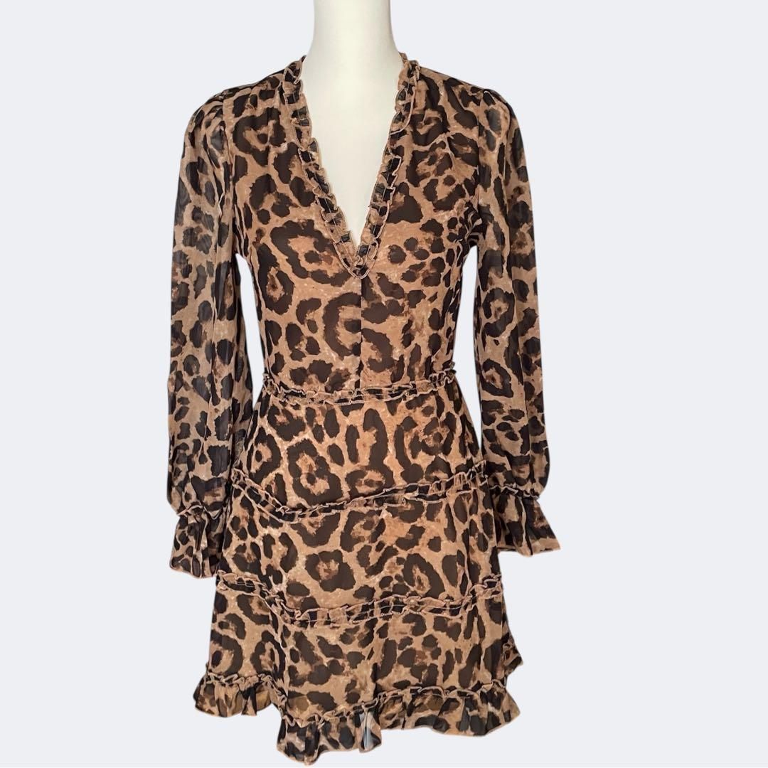 ミニワンピース ヒョウ柄