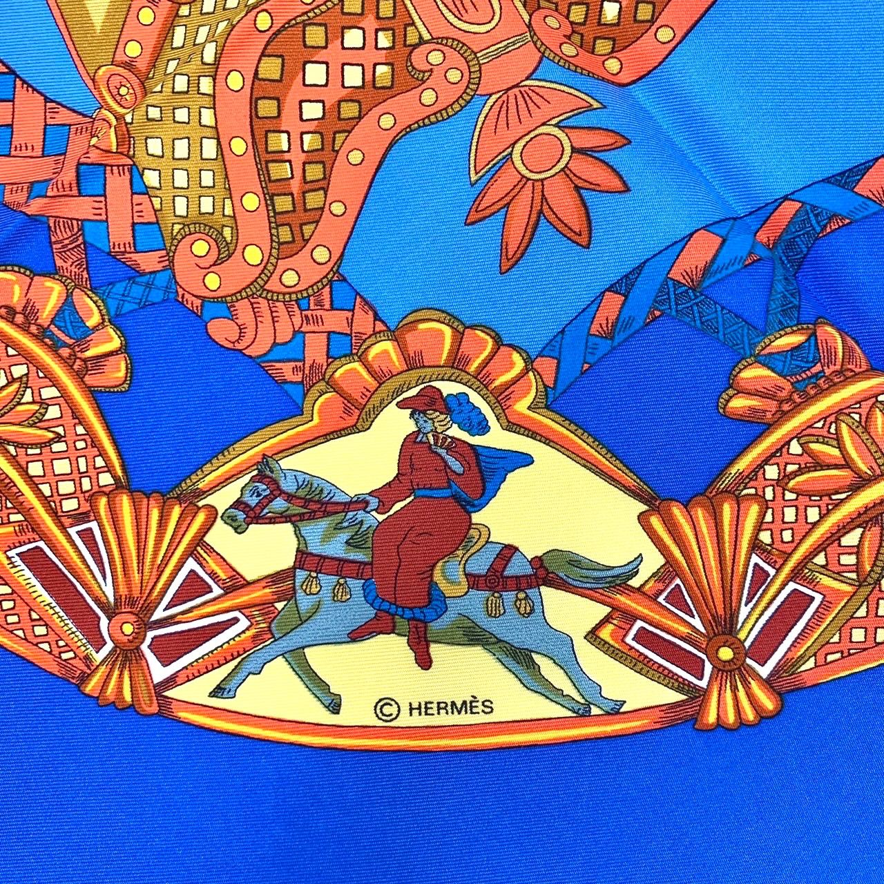 小物極美品 名作 エルメス シルクスカーフ 最初の手 ゾエ・パウエル 動物 壁画
