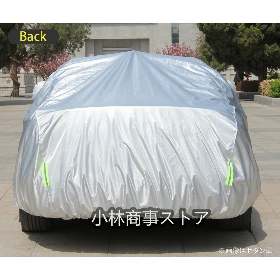 カーボディカバー 車 カバー 裏起毛 高品質アルミコーティングフイルム 4層構造 厚手 ドア開閉 傷がつかない 防水 ワイヤーロック付き BRIGHTFACE_UK