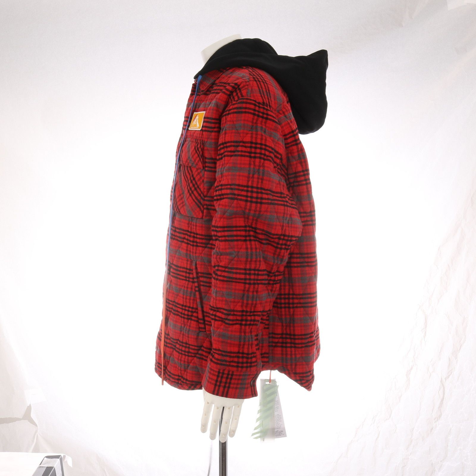 【Off White】チェック柄フード付きジップアップジャケット Off White】チェック柄フード付きジップアップジャケット 【公式通販】