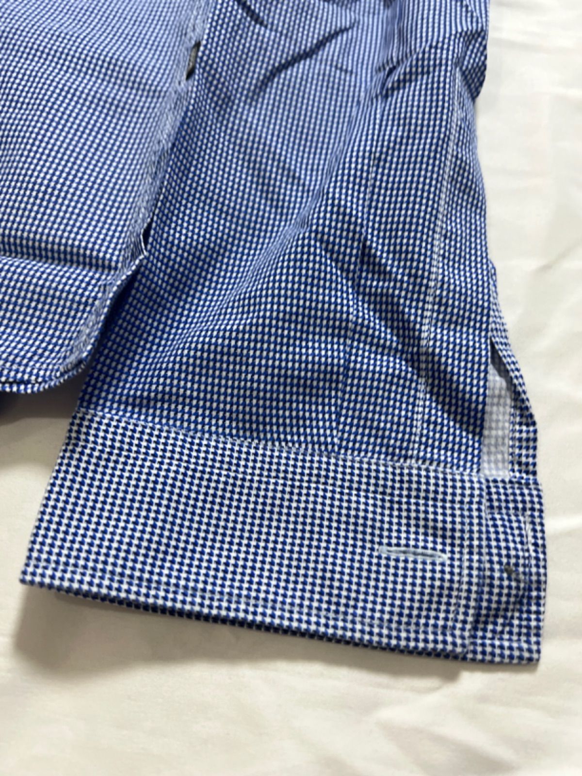 214671】HUGO BOSS ヒューゴボス ブルー系 長袖シャツ 総柄