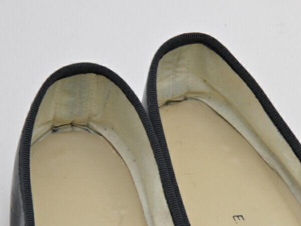 【定番品】E.PORSELLI バレエシューズ フラット　ブラック　リボン 定番品】E.PORSELLI バレエシューズ フラット ブラック リボン 靴