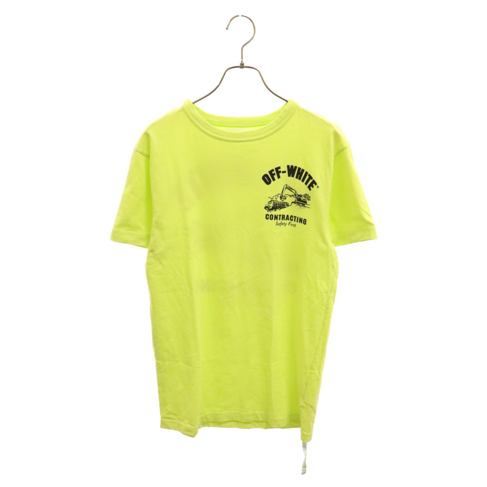 OFF-WHITE (オフホワイト) Contracting Safety First Tee コントラクティング セーフティ ファースト プリント 半袖Tシャツ カットソー イエロー