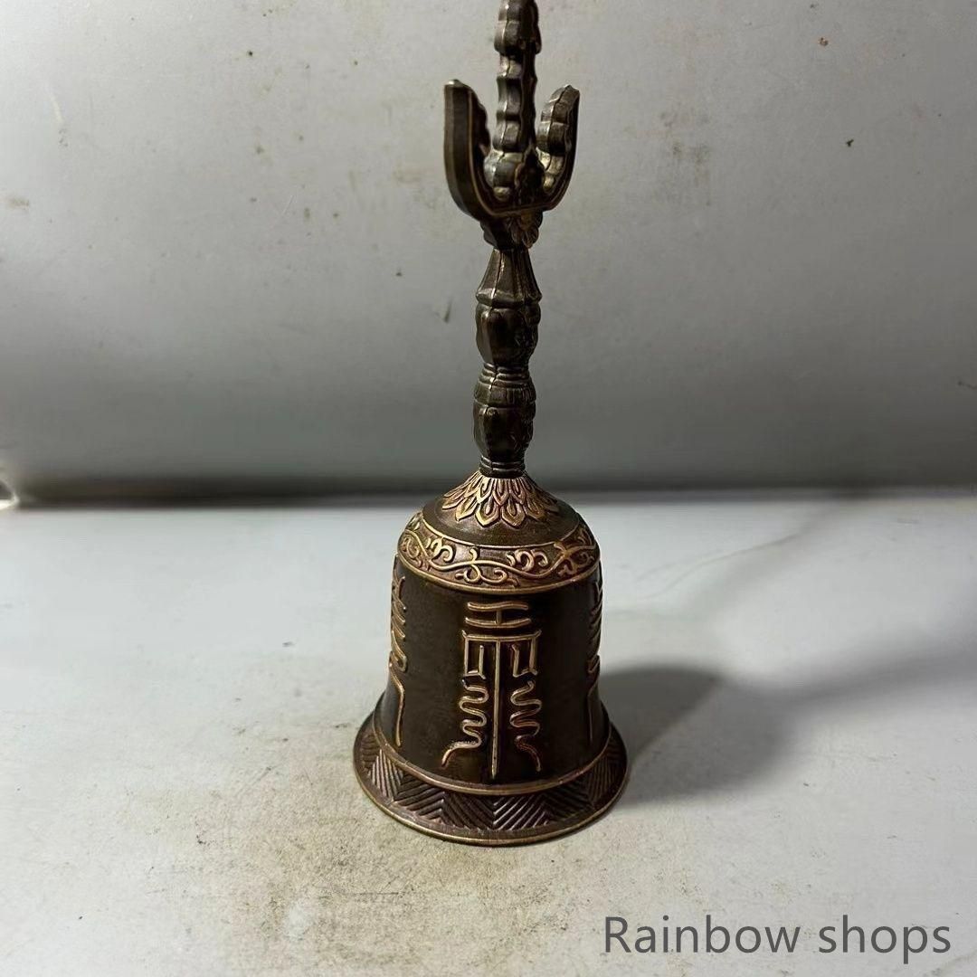銅器 仏教法器 天蓬帝鐘 天蓬鈴 三清鈴 三叉金剛鈴 手振り鈴 銅鈴工芸品 置物 新品未使用】浮彫天蓬帝鐘天蓬鐘鈴 道家用品 三清鈴 三叉金剛鈴