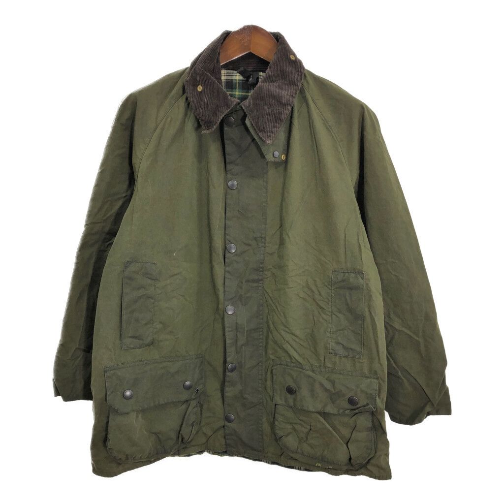 90年代 イングランド製 Barbour バブアー BEAUFORT ビューフォート オイルドジャケット グリーン (メンズ C44/112CM) 中古 古着 R8585