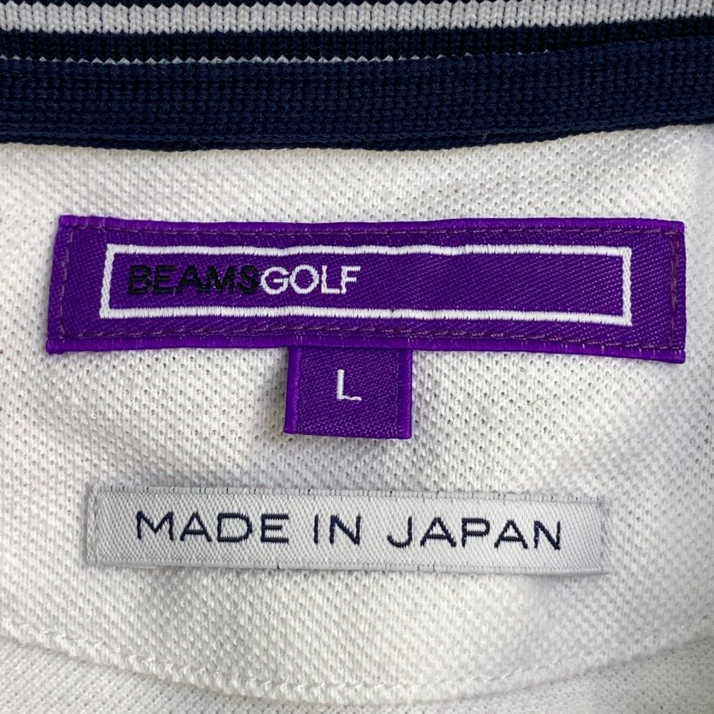 サイズ：L BEAMS GOLF ビームスゴルフ 半袖ポロシャツ ホワイト