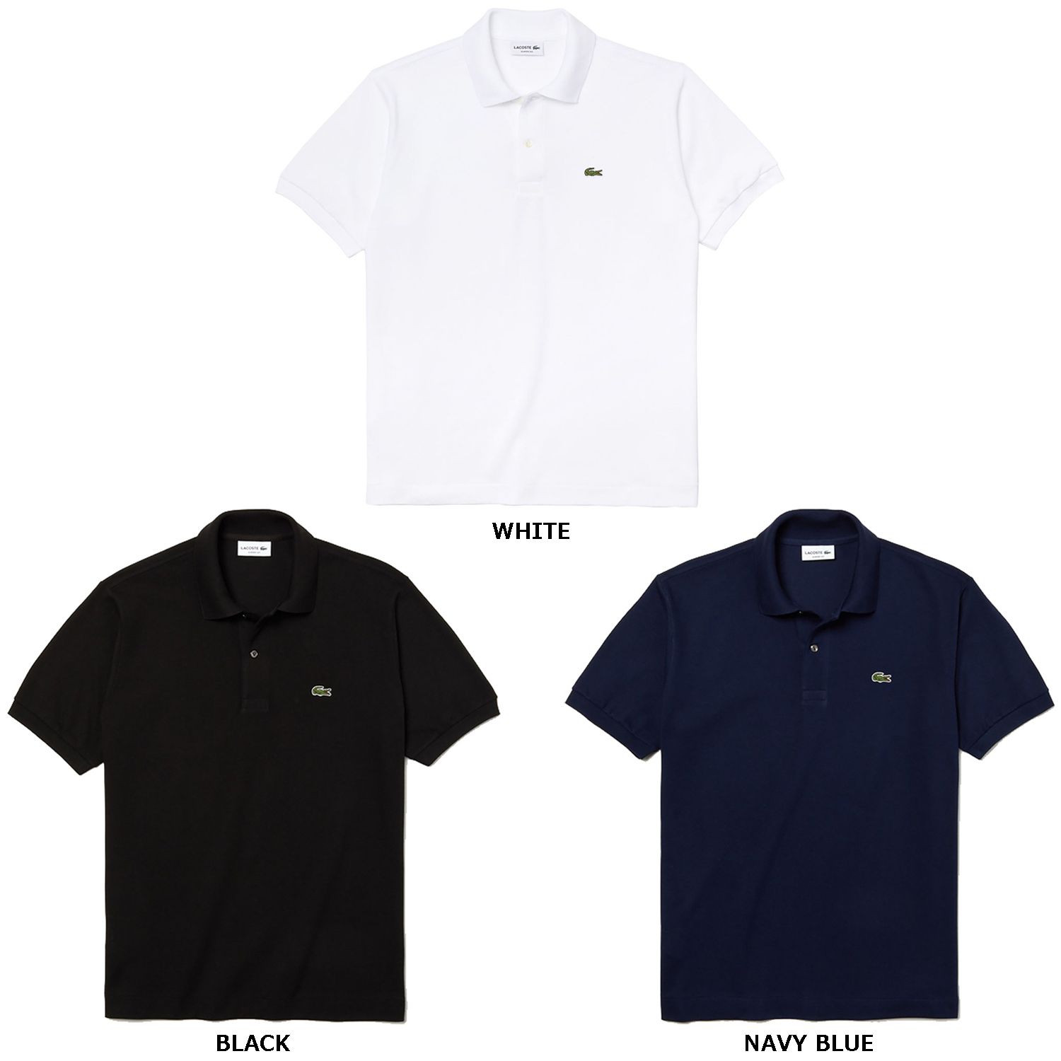 ラコステ LACOSTE L.12.12 ポロシャツ 無地 半袖 メンズ 半袖シャツ 半袖ポロシャツ ビジネス ワンポイント ロゴ シンプル 綿 オフィスカジュアル L1212LJ99 031 ブラック