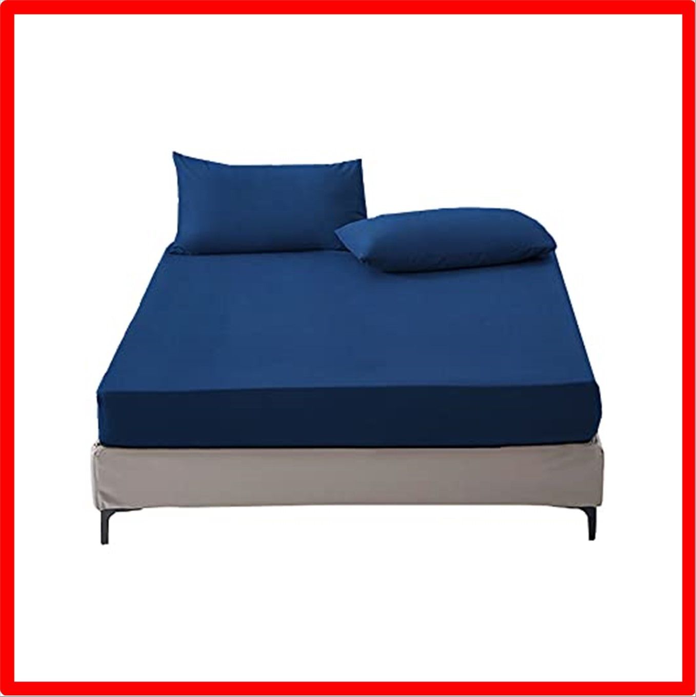 【匿名配送】 ダブル・140×200cm_ネイビー ボックスシーツ ダブル ベッドシーツ マットレスカバー 通気速乾 シワになりにくい マチ30cm 柔らかい 