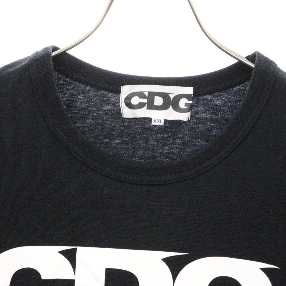 STUSSY (ステューシー) ×COMME des GARCONS CDG TEE コムデギャルソン フロントロゴプリント クルーネック半袖Tシャツ  SH-T002 ブラック - メルカリ