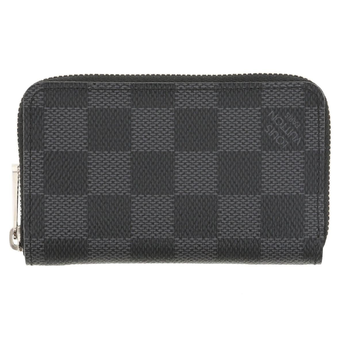LOUIS VUITTON ルイヴィトン ｼﾞｯﾋﾟｰ･ｺｲﾝﾊﾟｰｽ 財布 小銭入れ|コインケース Damier|Graphite Black N63076 used A