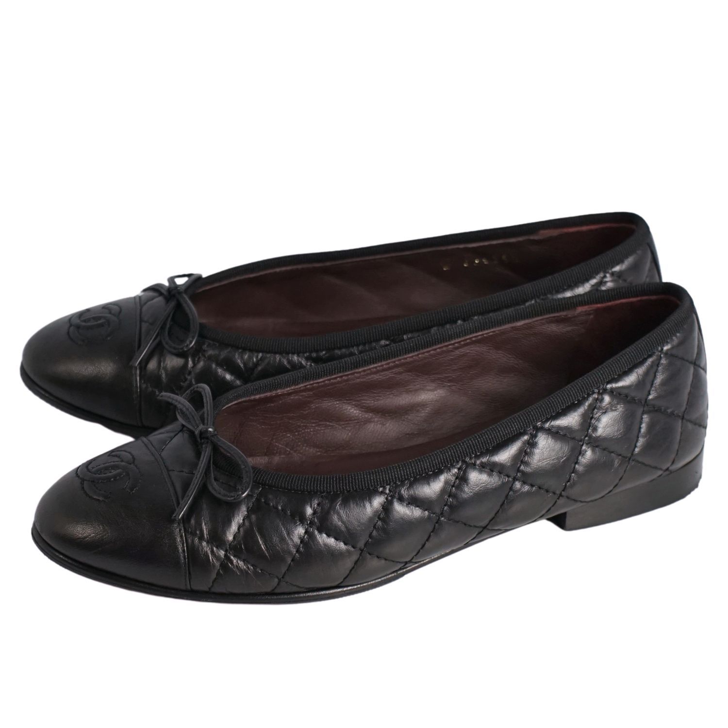 シャネル CHANEL パンプス バレリーナ G 26250 リボン ココマ