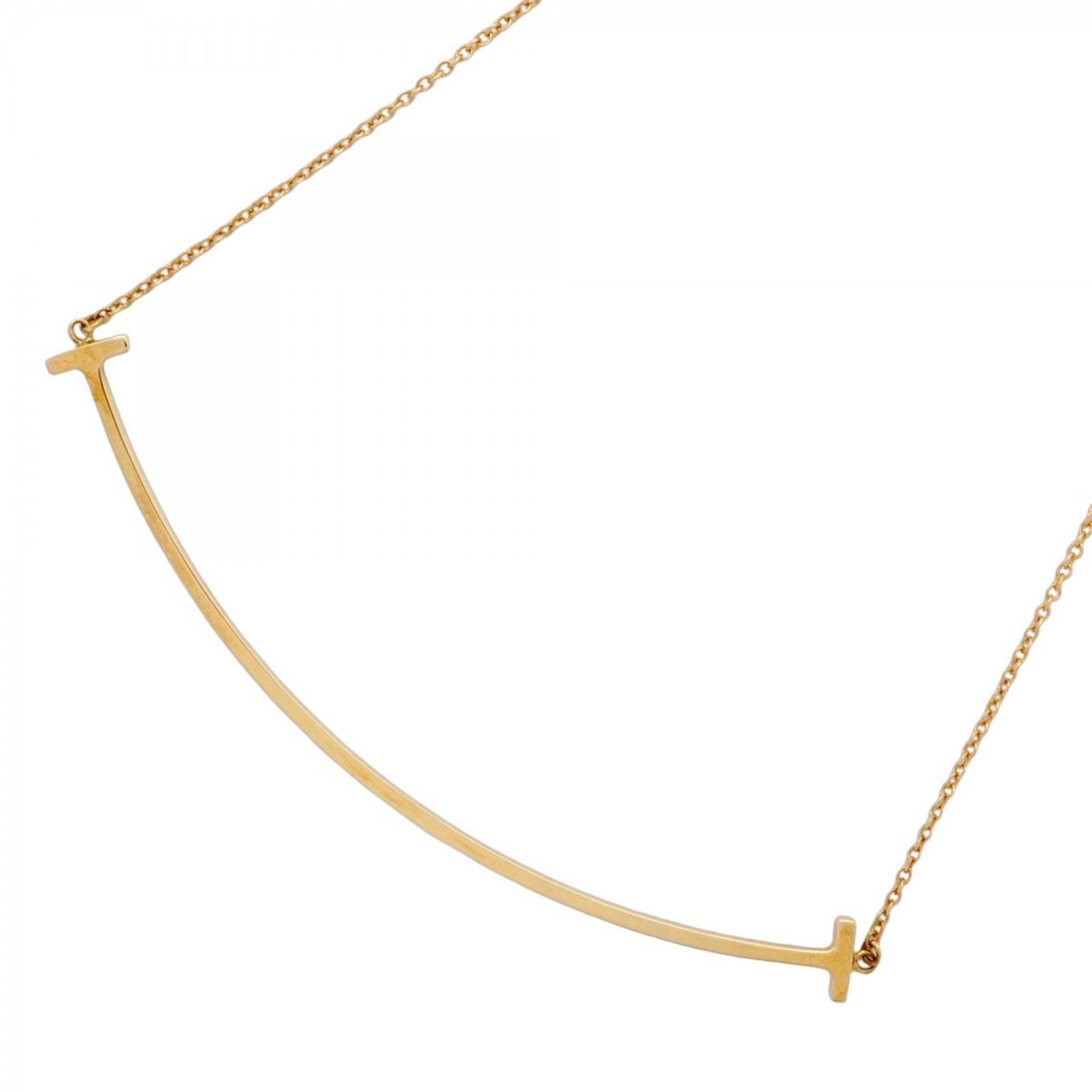 ティファニー Tiffany ティファニー ネックレス Tスマイル ラージ 18KYG イエローゴールドレディース