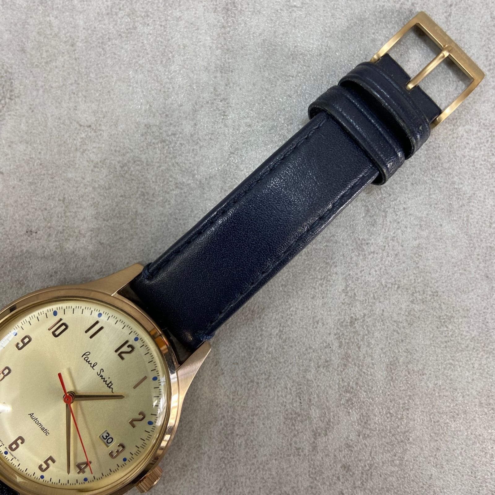 ポールスミス　機械式ムーブメント腕時計　ゴールド×ダークネイビー　自動巻き ポールスミス 機械式ムーブメント腕時計 ゴールド×ダーク