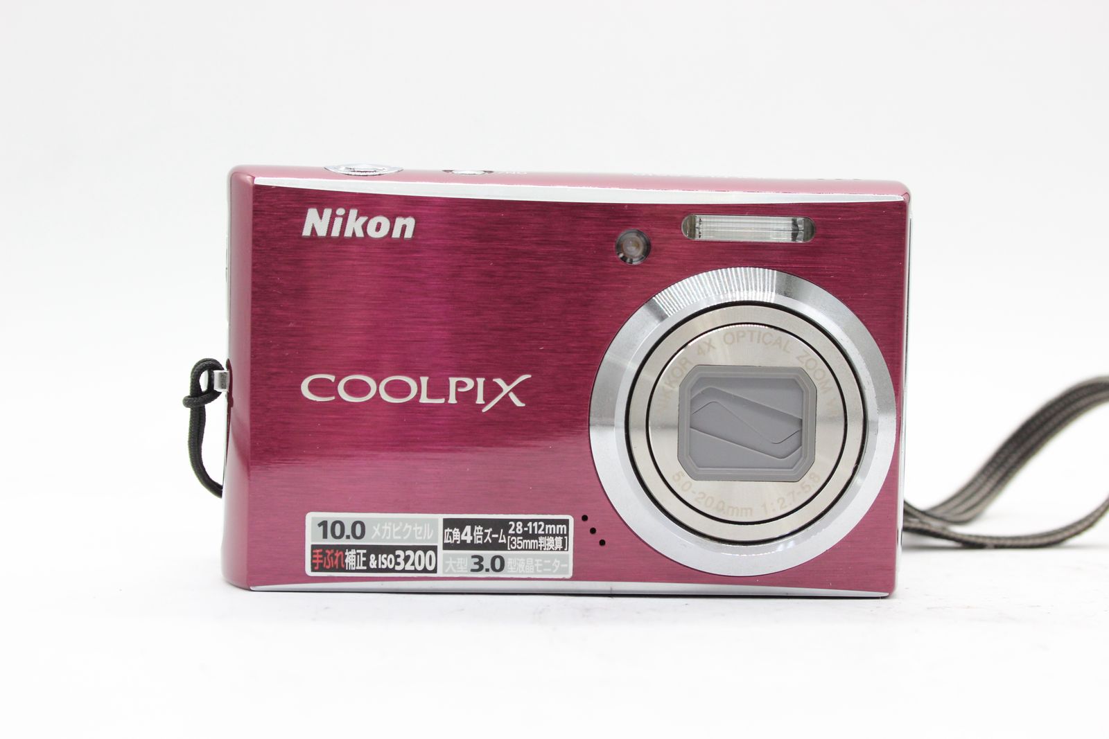 返品保証】 【元箱付き】ニコン Nikon Coolpix S610 レッド Nikkor 3x