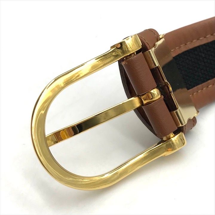 【美品】dunhill ダンヒル レザーベルト ブラウン ゴールドバックル 美品 ダンヒル ベルト レザー 金バックル 金具 ブラウン 茶色