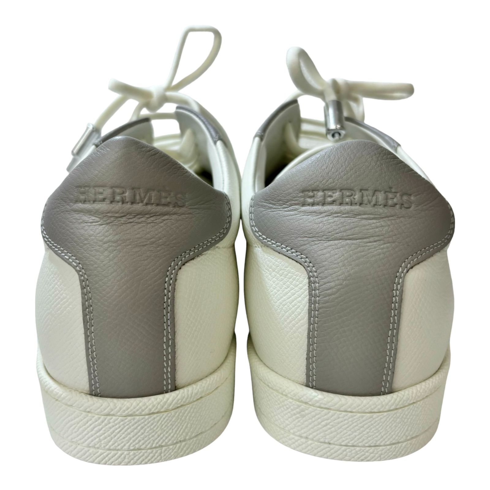 HERMES ブーメラン スニーカー 白/グレー エルメス 24㎝ 【極美品 