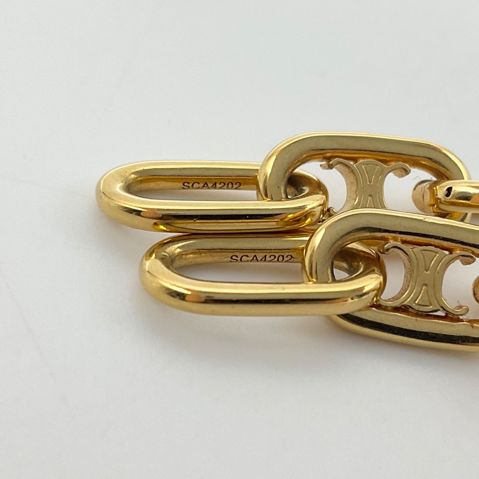 CELINE トリオンフゴールドチェーンピアス(両耳用)