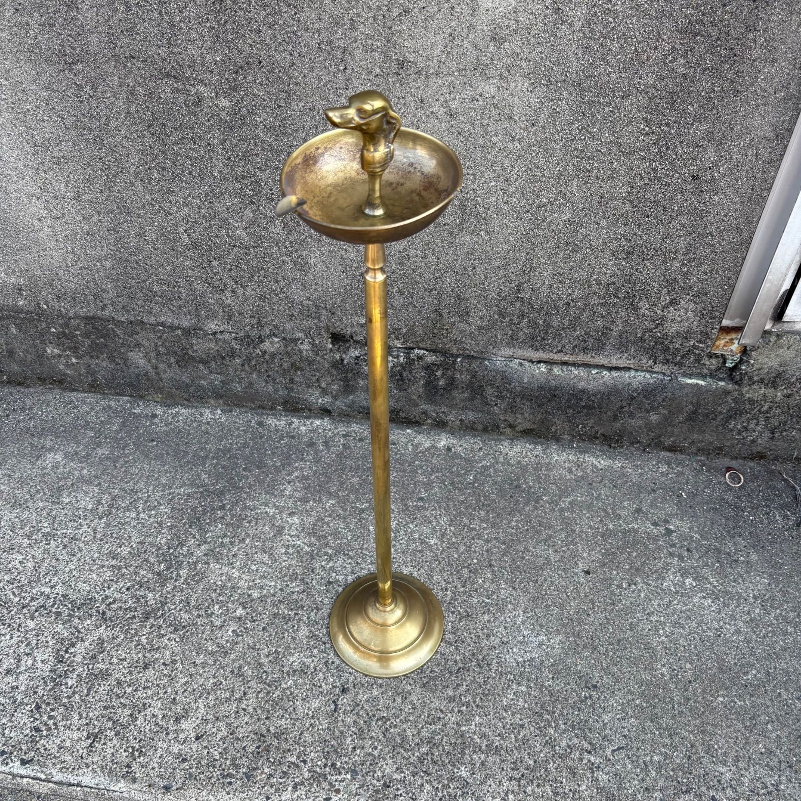 アンティーク 灰皿 スタンド 真鍮製 小物置き 犬