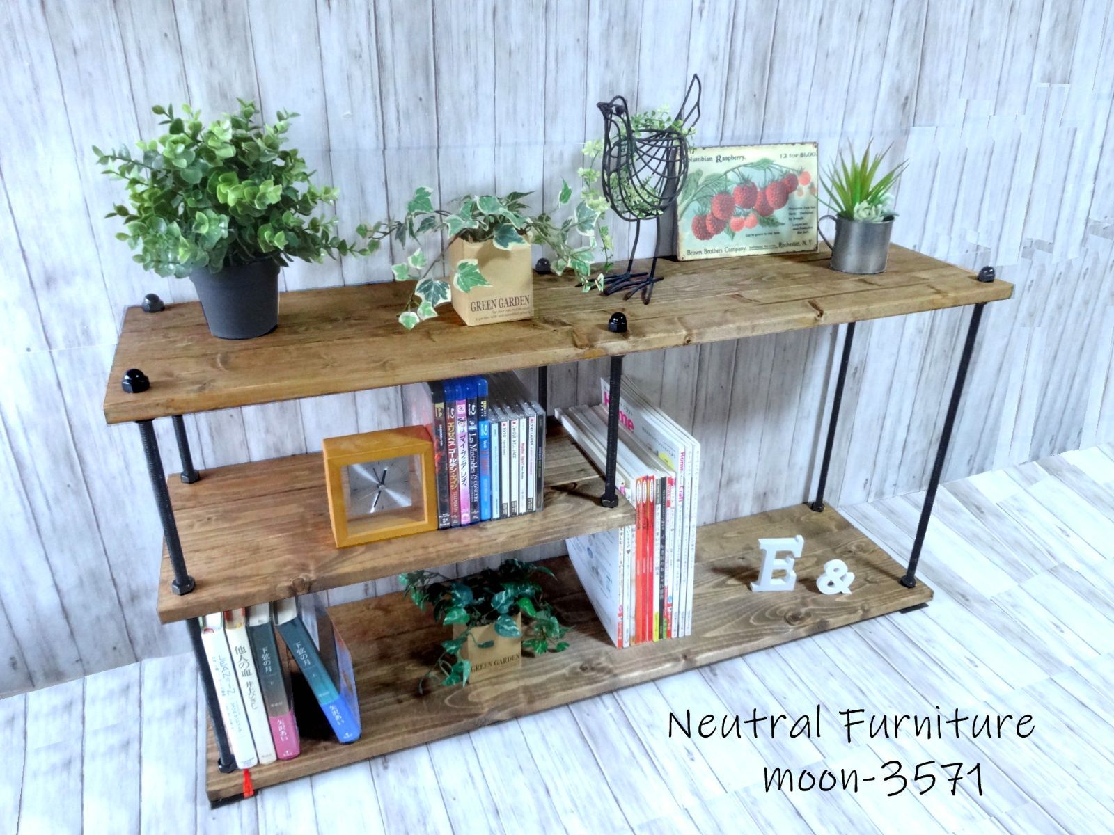 ハンドメイド サイドローテーブル チーク色