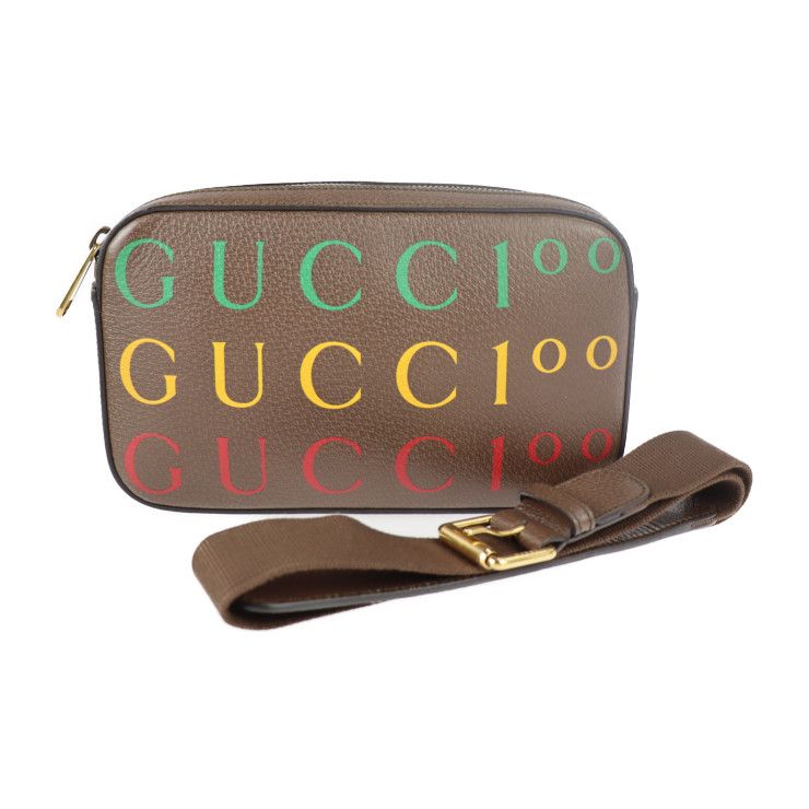 GUCCI グッチ ウエストバッグ 602695 カーフレザー ブラウン マルチ