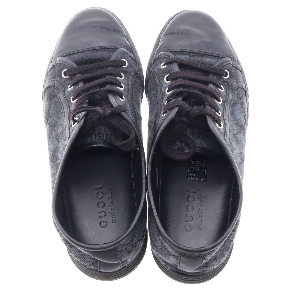 GUCCI (グッチ) GGキャンバス ローカットスニーカー ブラック US7.5
